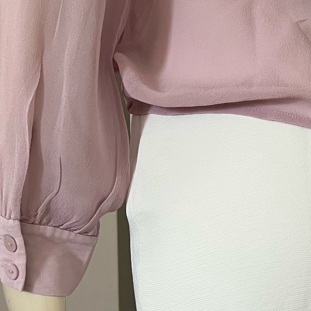 Luisa Spagnoli Pink Ruffled Long Sleeve Blouse – Size Small - Picture 7 of 10